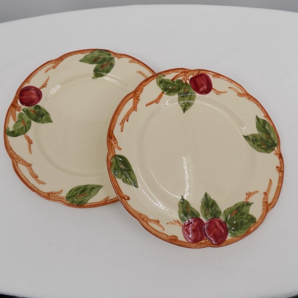Lot of 2 Franciscan Apple Luncheon Plate 9 5/8" dia Vintage USA 1940s Backstamp
